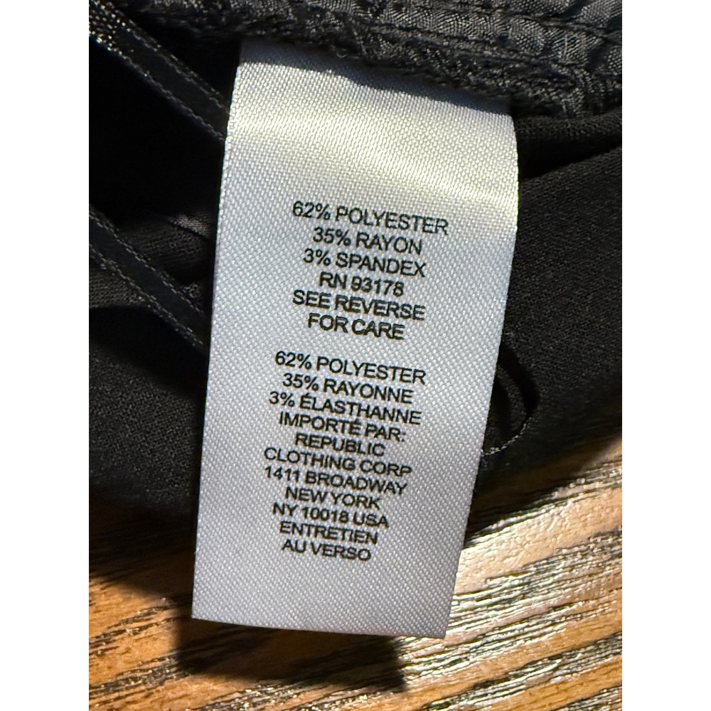 Tahari Black Straight-Leg Trousers with Gold Zipper Detail - Picture 9 of 16